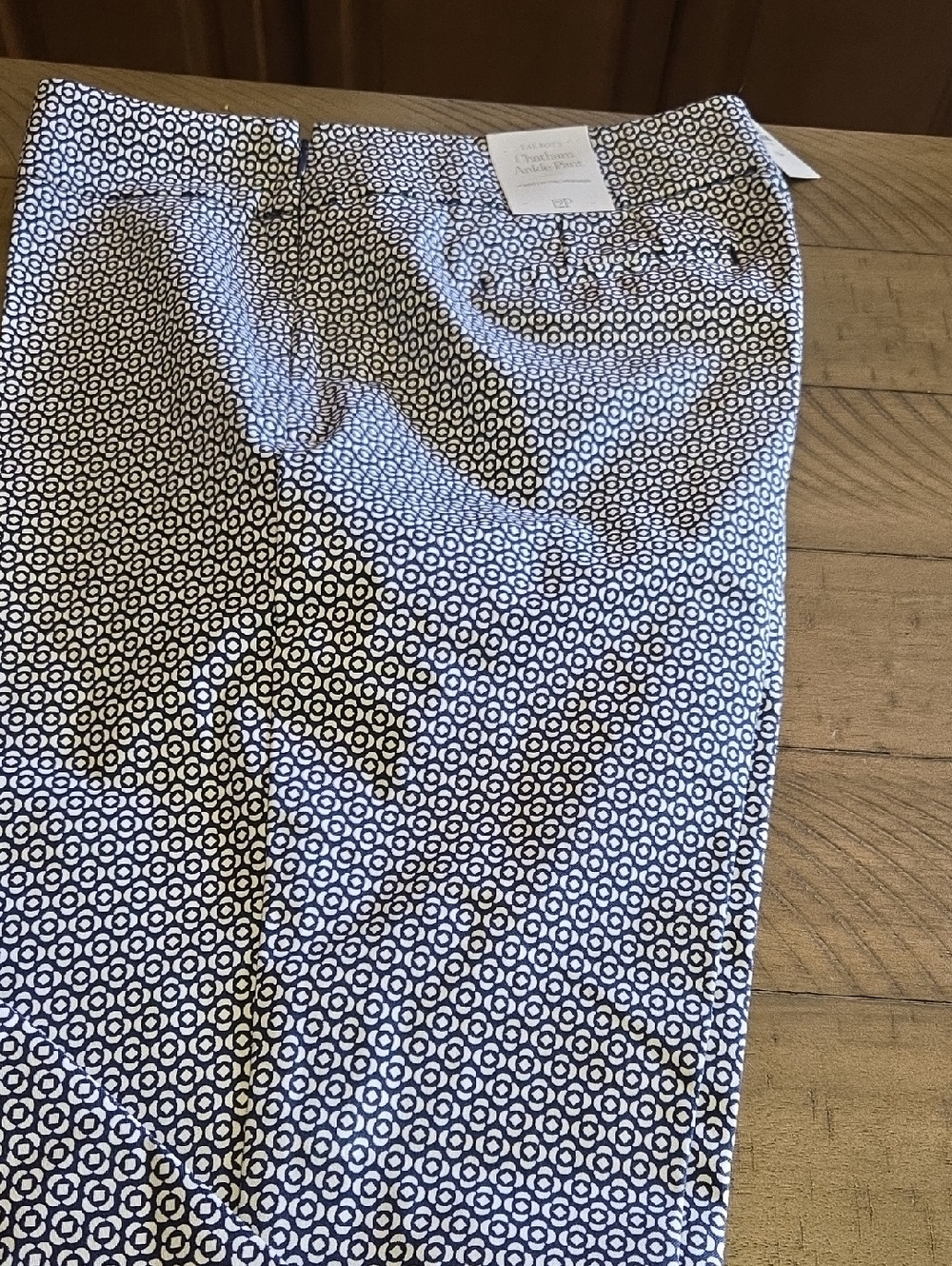 NWT Talbots Petite Navy with White Circular Print Detail